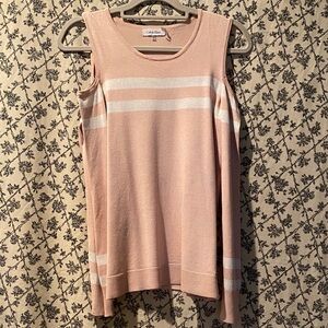 Calvin Klein Women's Blush Pink Cold Shoulder Sweater